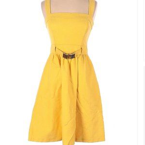 Shoshanna Square Neck Yellow A-Line Dress